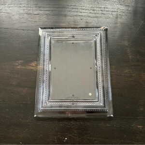 Vintage Rogaska Pearl Beaded Edge Crystal Picture Frame 5x7 Wedding Shower Gift